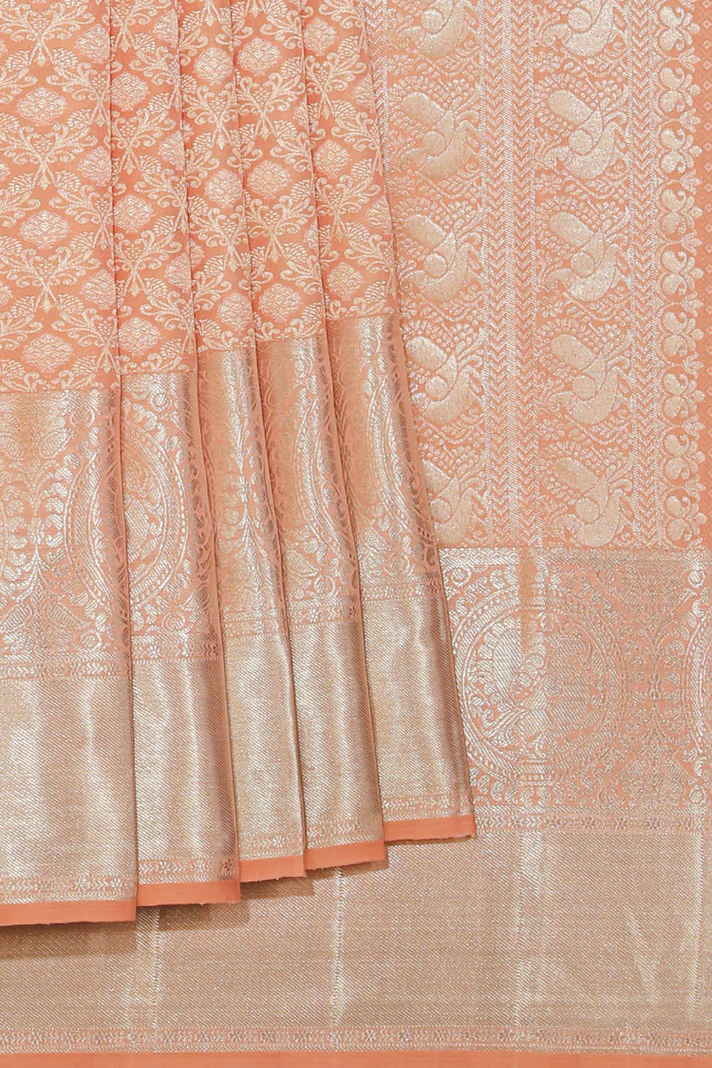 Image of Kanchipattu Brocade Peach Saree